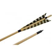 Flèche bois Longbow plumes naturelles - LPSA Archery