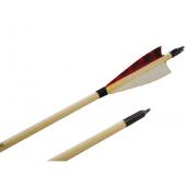 Flèche bois plumes naturelles tigrées Premium 1 - LPSA Archery
