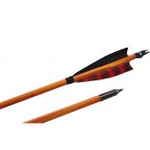 Flèche bois plumes naturelles tigrées Premium 2 - LPSA Archery